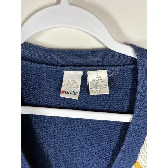 Limited Editions Vintage Nautical Embroidered Button Cardigan Sweater 80s 90s L - Picture 7 of 10